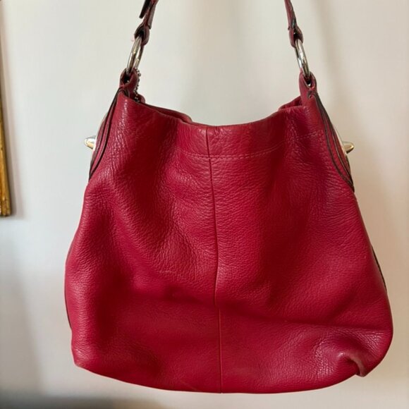 VINTAGE RED COACH BAG - Picture 1 of 5